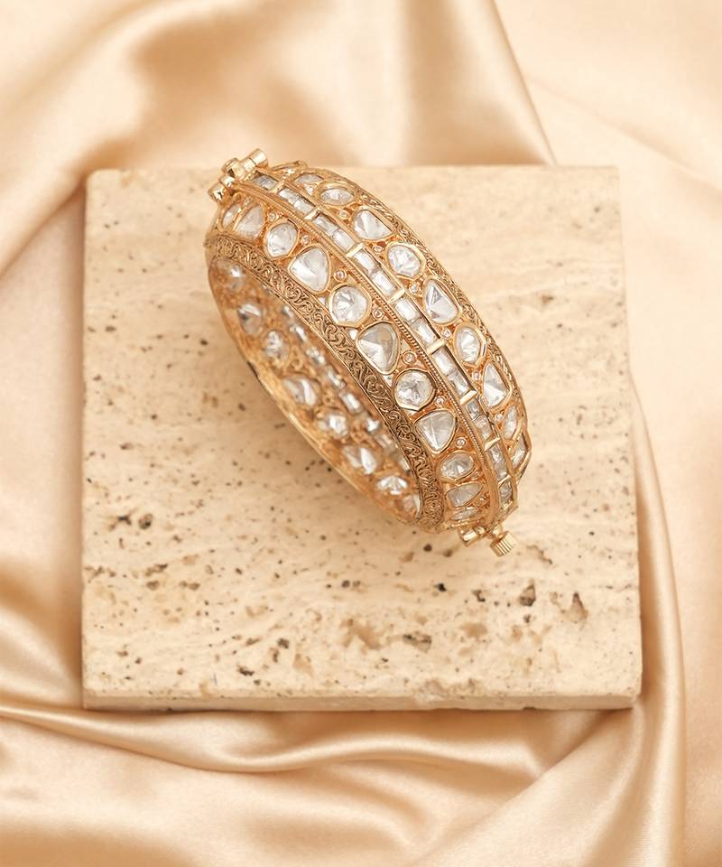 Gold plated kundan bridal bangles