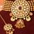 Gold plated royal kundan bridal necklace set with maang tikka