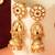 Gold plated royal kundan bridal necklace set with maang tikka