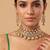 Gold plated kundan semi bridal choker set with maang tikka
