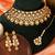 Gold plated kundan semi bridal choker set with maang tikka