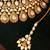 Gold plated kundan semi bridal choker set with maang tikka
