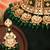 Emerald green kundan bridal choker set with maang tikka