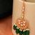 Emerald green kundan bridal choker set with maang tikka