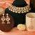 Gold plated kundan meena bridal choker set with maang tikka
