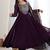 Women's wine embroidered flared anarkali suit set