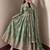Sage green embroidered anarkali kurta set with pant and cutwork dupatta for women