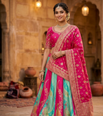 Multicolor silk blend designer festival lehenga choli