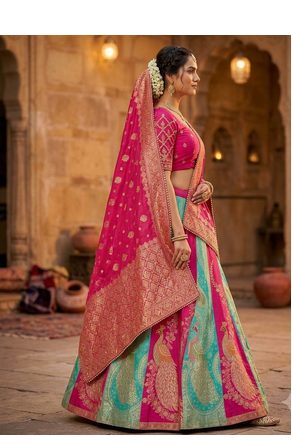 Multicolor silk blend designer festival lehenga choli 2