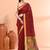 Maroon handmade office wear linen jamdani saree with running blouse