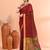 Maroon handmade office wear linen jamdani saree with running blouse