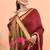 Maroon handmade office wear linen jamdani saree with running blouse