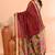 Maroon handmade office wear linen jamdani saree with running blouse