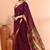 Magenta handmade office wear linen jamdani saree with running blouse