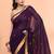 Purple handmade office wear linen jamdani saree with running blouse