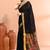 Black handmade office wear linen jamdani saree with running blouse