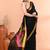 Black handmade office wear linen jamdani saree with running blouse