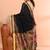 Black handmade office wear linen jamdani saree with running blouse