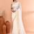Off white festive cotton blend jamdani saree with running blouse