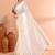 Off white festive cotton blend jamdani saree with running blouse