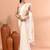 Off white festive cotton blend jamdani saree with running blouse