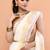Off white festive cotton blend jamdani saree with running blouse