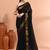 Black festive cotton blend jamdani saree with running blouse