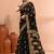 Black festive cotton silk jamdani saree with running blouse