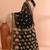 Black festive cotton silk jamdani saree with running blouse