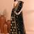 Black festive cotton silk jamdani saree with running blouse