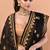 Black festive cotton silk jamdani saree with running blouse