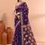 Purple festive cotton silk jamdani saree with running blouse