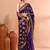 Purple festive cotton silk jamdani saree with running blouse