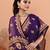 Purple festive cotton silk jamdani saree with running blouse