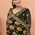 Bottle green festive cotton silk jamdani saree with running blouse