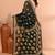 Bottle green festive cotton silk jamdani saree with running blouse