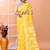 Yellow festive cotton silk jamdani saree with running blouse