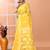 Yellow festive cotton silk jamdani saree with running blouse