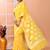 Yellow festive cotton silk jamdani saree with running blouse
