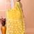 Yellow festive cotton silk jamdani saree with running blouse