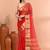 Red festive organza saree with running blouse