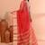 Red festive organza saree with running blouse