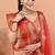 Red festive organza saree with running blouse