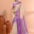 Off white festive cotton blend zari check handloom saree with running blouse