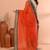 Orange festive cotton blend handloom saree with running blouse