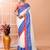 Off white festive cotton blend handloom saree with running blouse