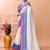 Off white festive cotton blend handloom saree with running blouse