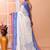 Off white festive cotton blend handloom saree with running blouse