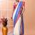 Off white festive cotton blend handloom saree with running blouse
