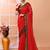 Red festive cotton blend handloom saree with running blouse